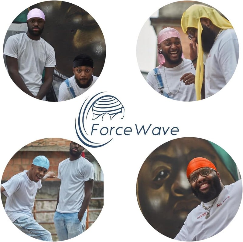 ForceWave 2 Pieces Silky Durag Pack for Men Women Waves, Premium Satin Deluxe Du-rag - Image 4